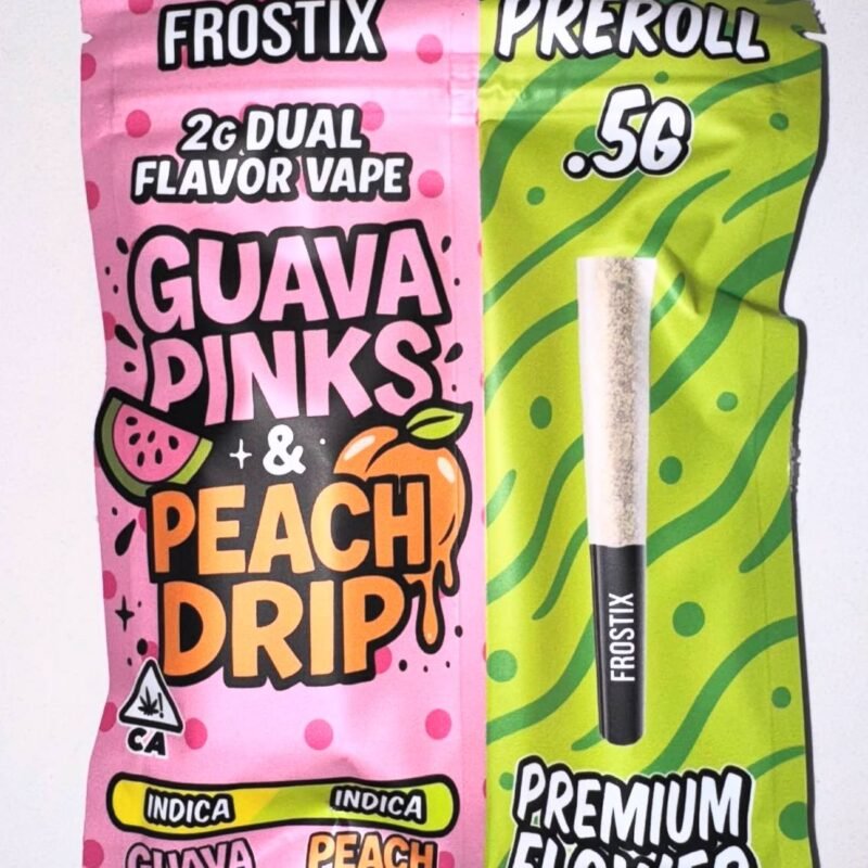 FRO STIX DUAL FLAVOR GUAVA PINKS AND PEACH DRIP DISPOSABLE 